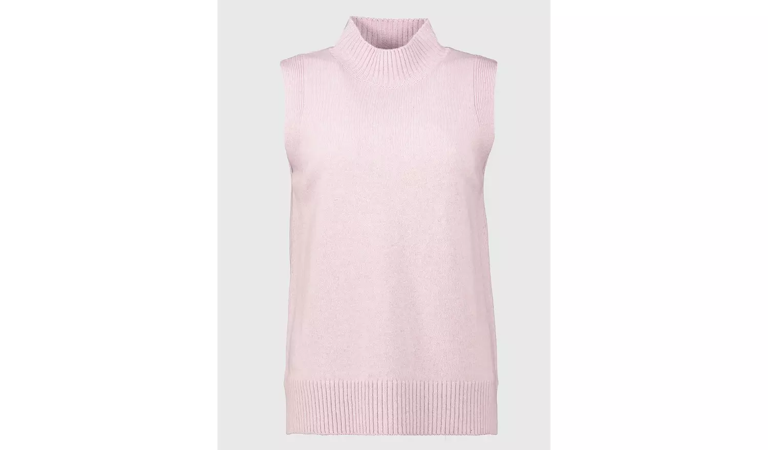 Lilac High Neck Knitted Vest With Cashmere 20