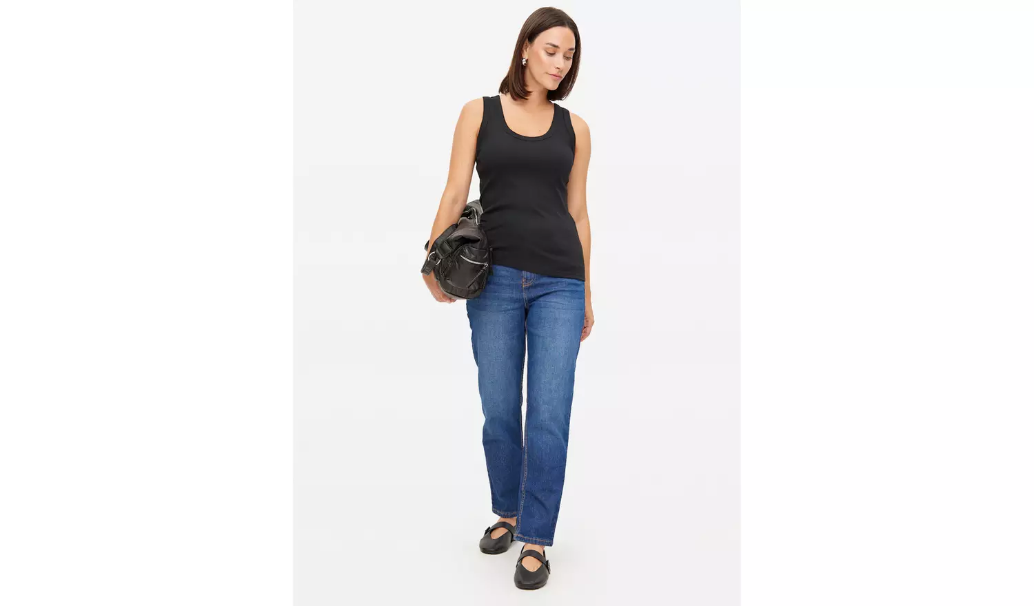 Black Classic Ribbed Vest 8