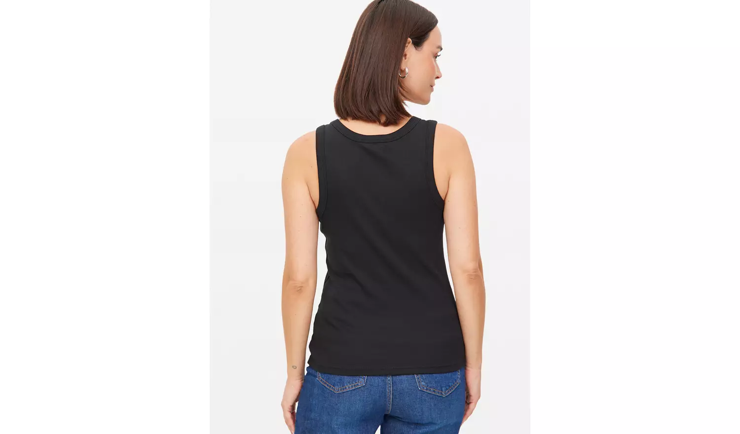 Black Classic Ribbed Vest 8