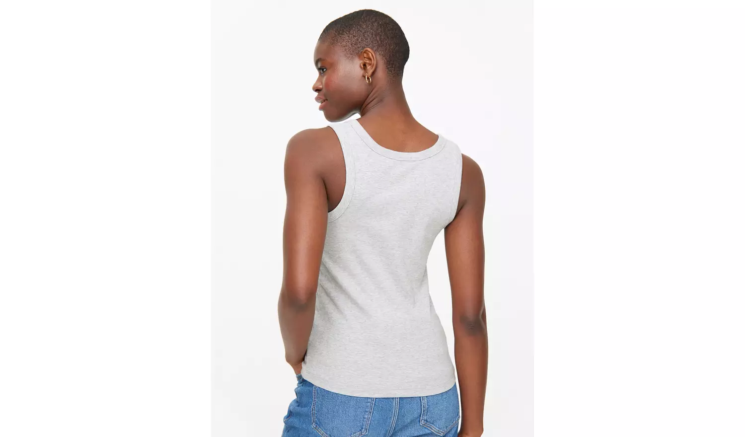 Grey Classic Ribbed Vest Top 18