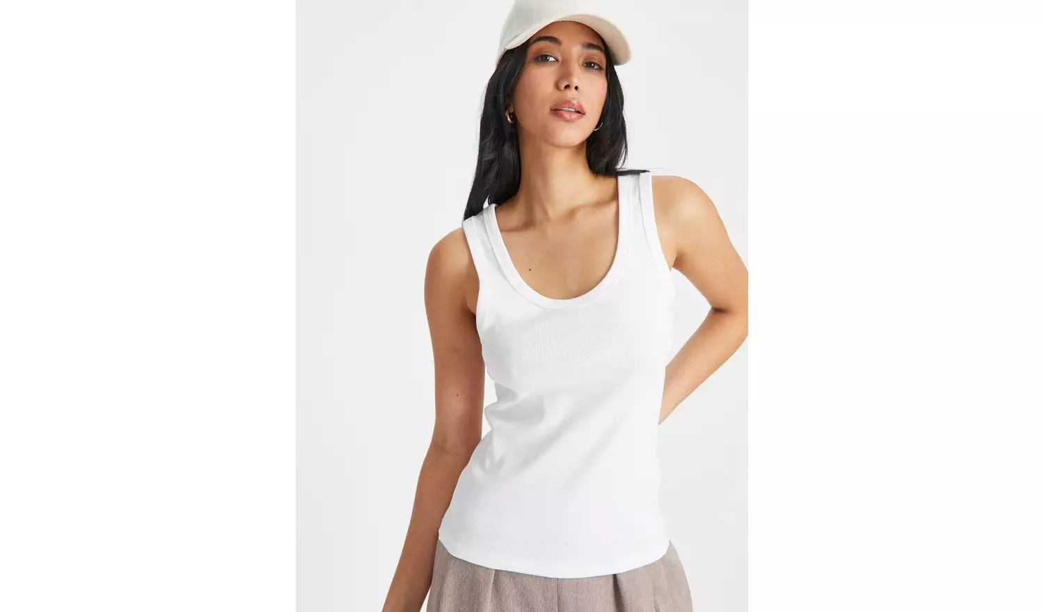 White Classic Ribbed Vest Top 18