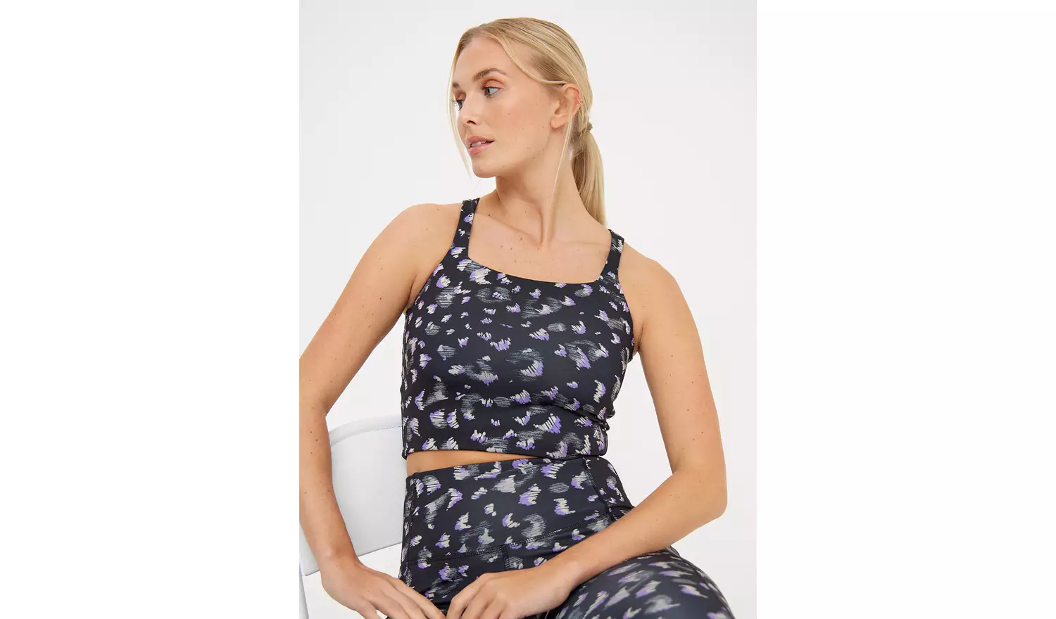 Active Ditsy Animal Print Crop Top S