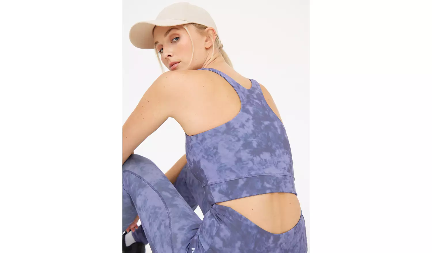 Active Blue Tie Dye Co-ord Crop Top XXL