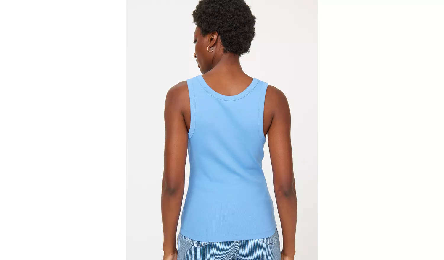 Blue Classic Ribbed Vest Top 22