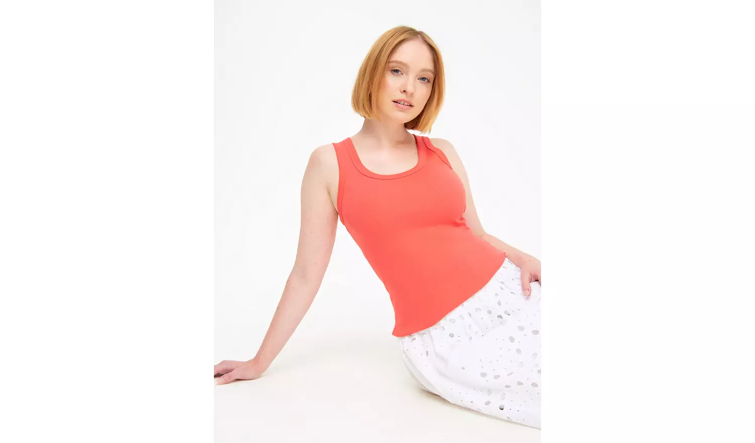 Classic Coral Ribbed Vest Top 22