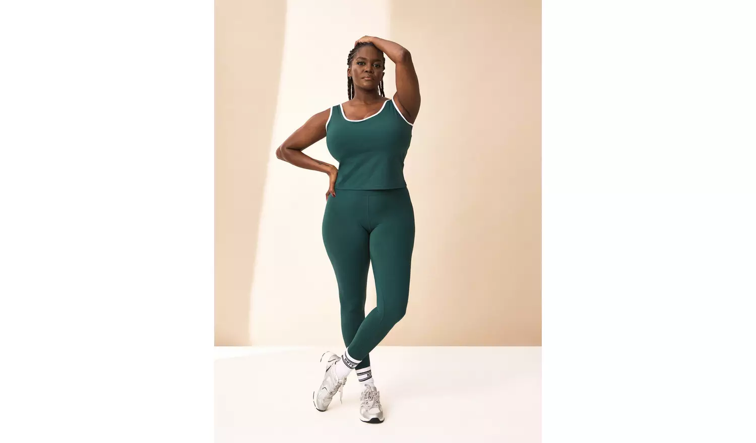 REAKTIV Forest Green Soft Touch Yoga Built In Support Co-ord Vest M