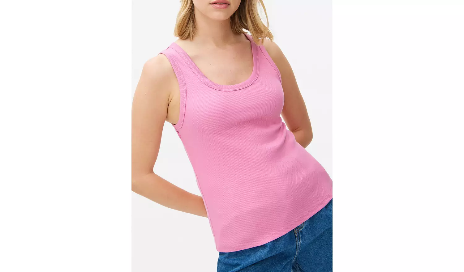 Pink Ribbed Scoop Neck Vest 18