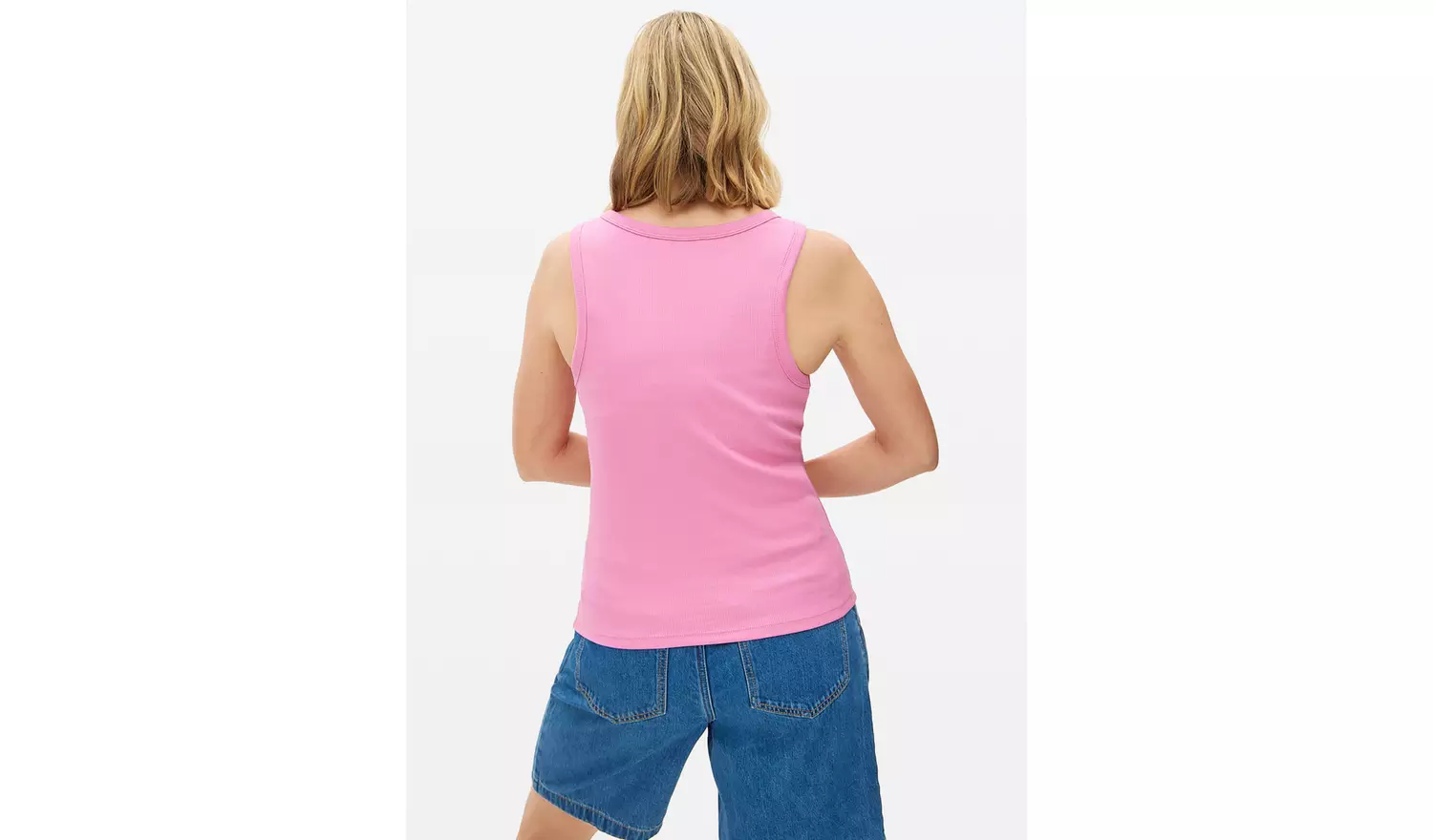 Pink Ribbed Scoop Neck Vest 18