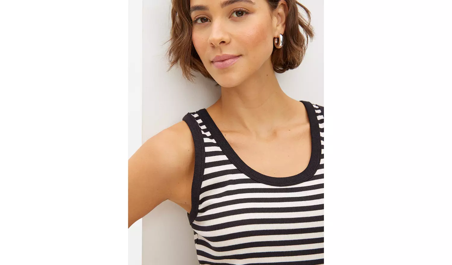 Black Stripe Ribbed Scoop Neck Vest14