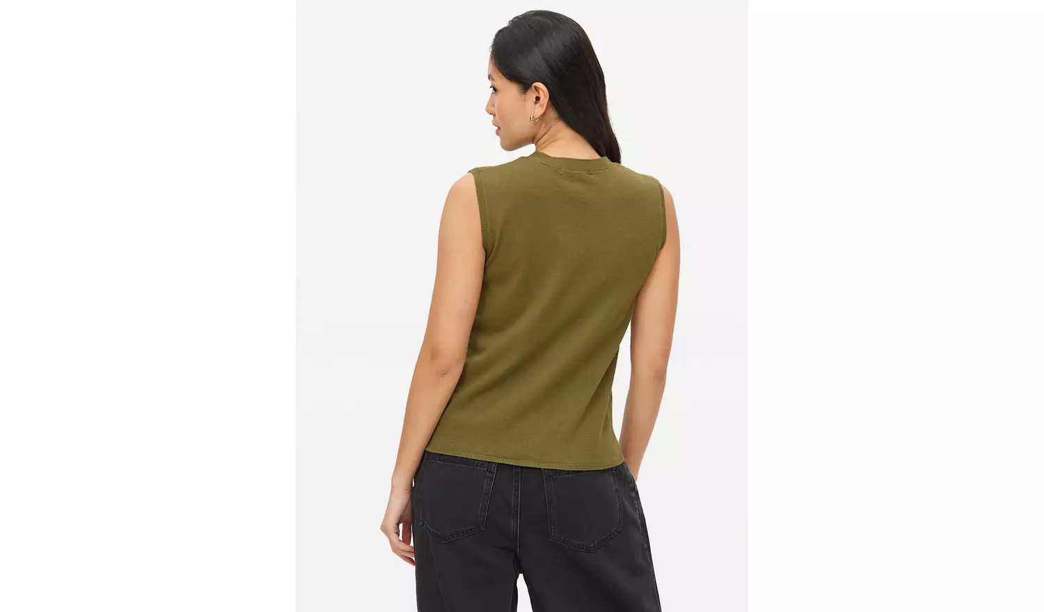 Khaki Button Soft Touch Sleeveless Vest 22