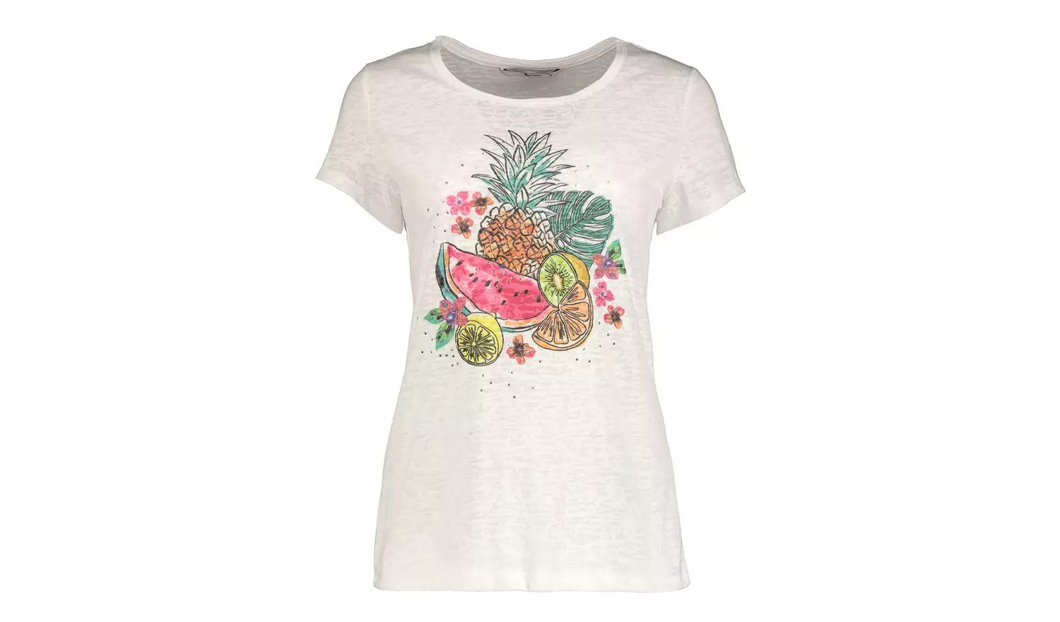 White Burnout Graphic T-shirt - 6