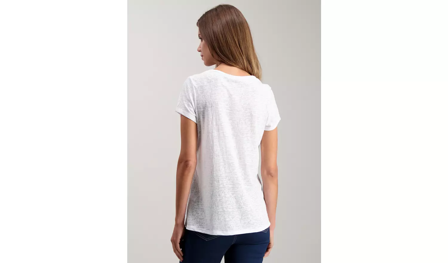 White Burnout Graphic T-shirt - 6