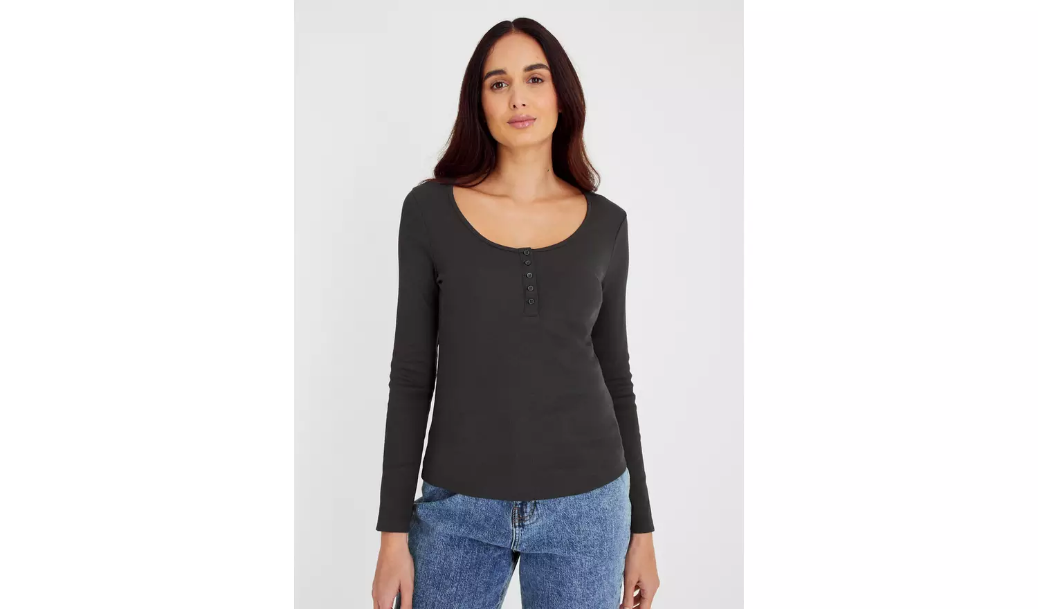 Black Long Sleeve Henley Top 10