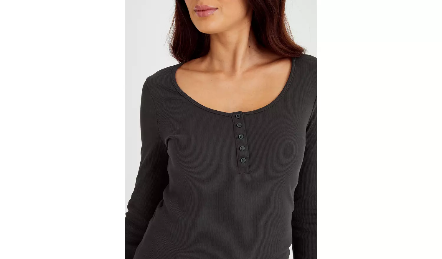 Black Long Sleeve Henley Top 16