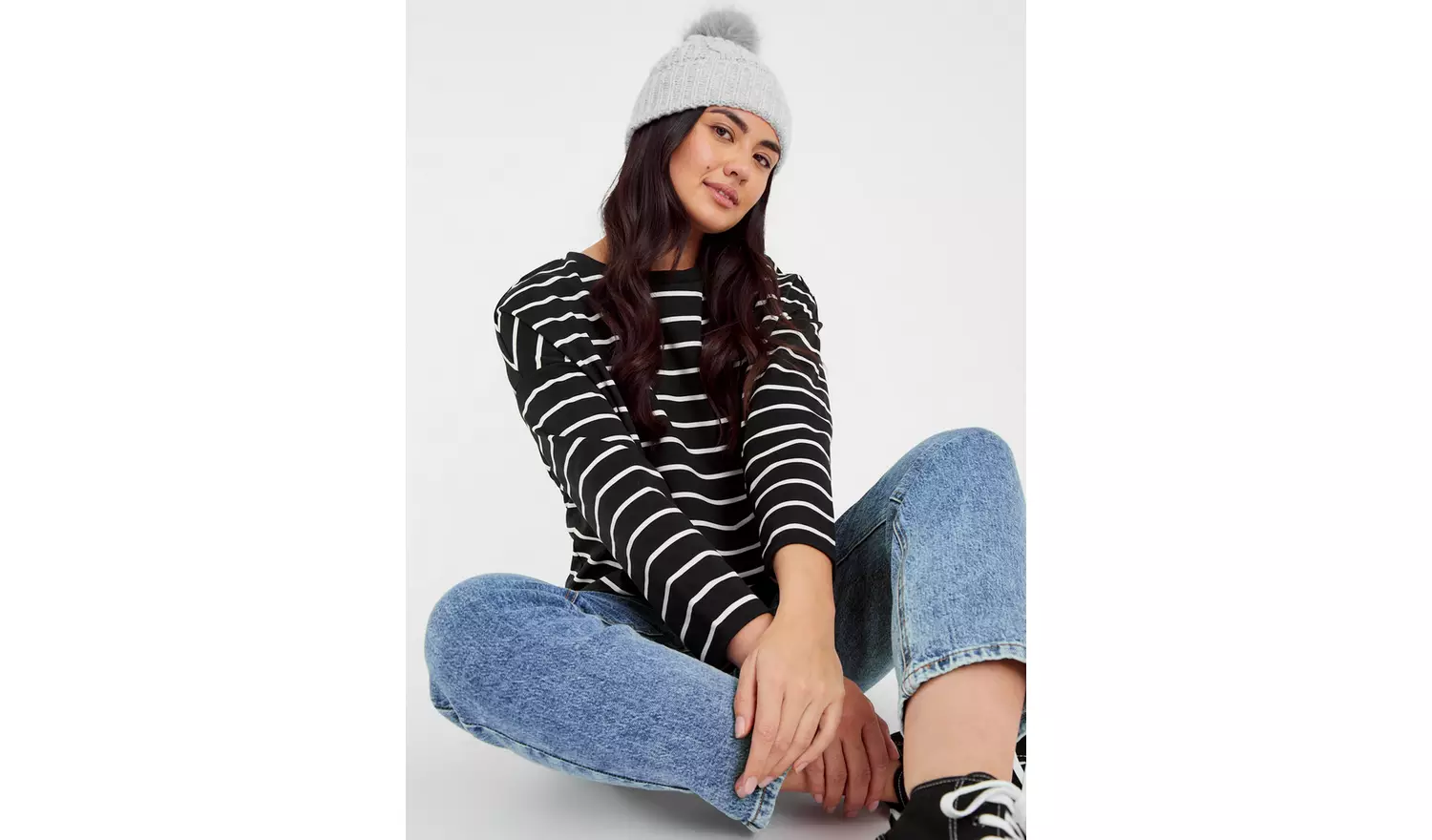 Black Mono Stripe Ponte Top 14