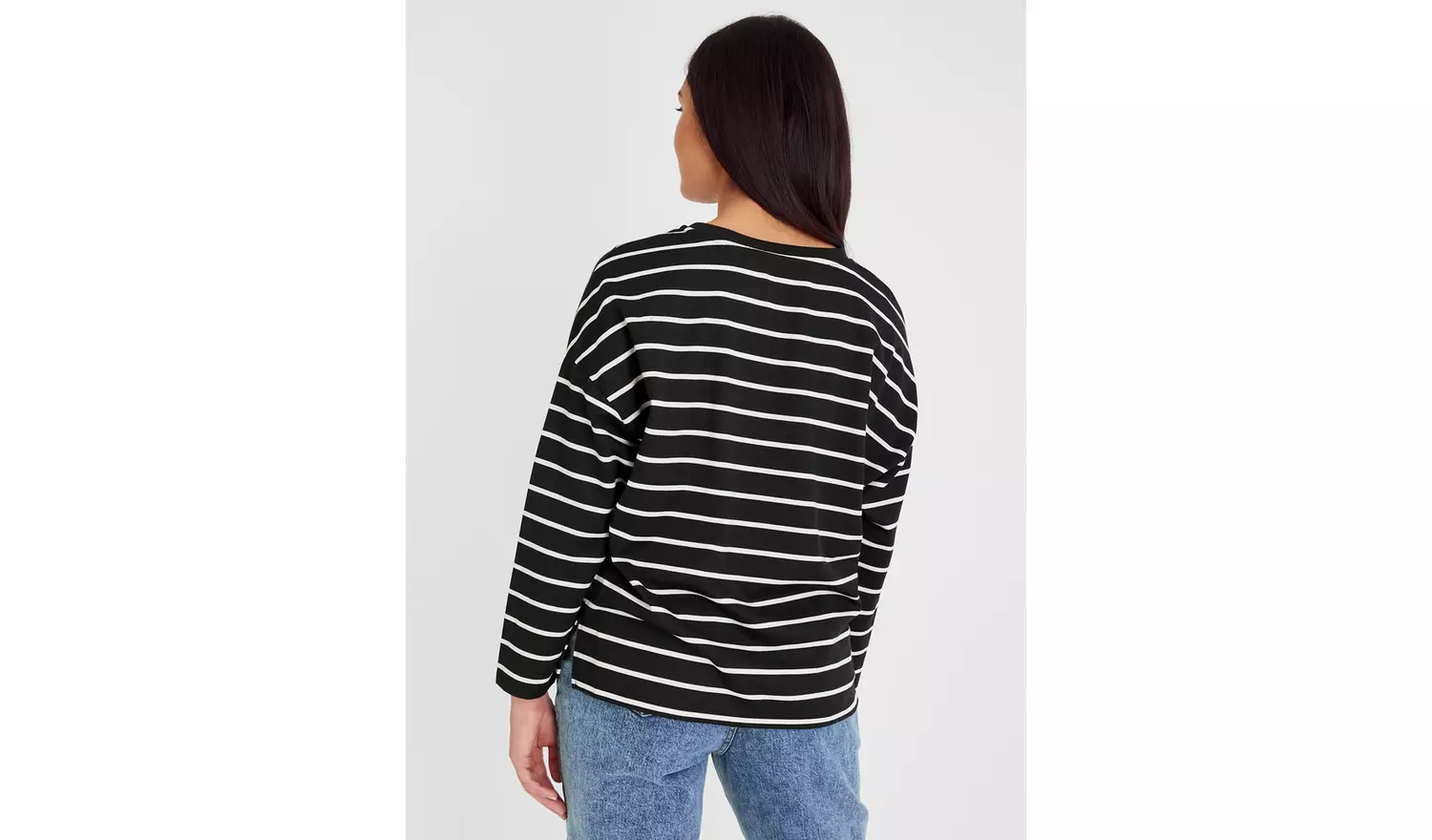 Black Mono Stripe Ponte Top 14