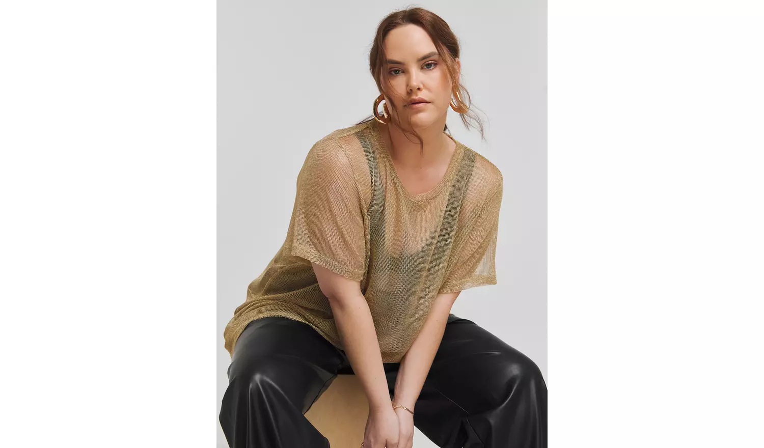 SIMPLY BE Metallic Relaxed Fit Tee 14
