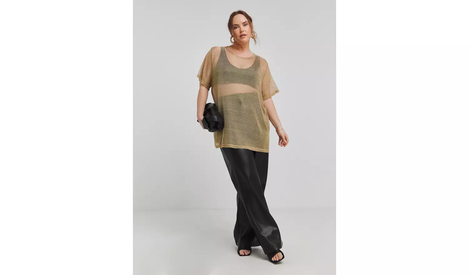 SIMPLY BE Metallic Relaxed Fit Tee 14