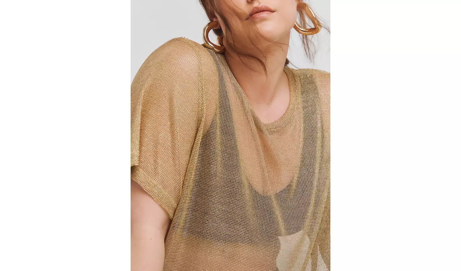 SIMPLY BE Metallic Relaxed Fit Tee 18