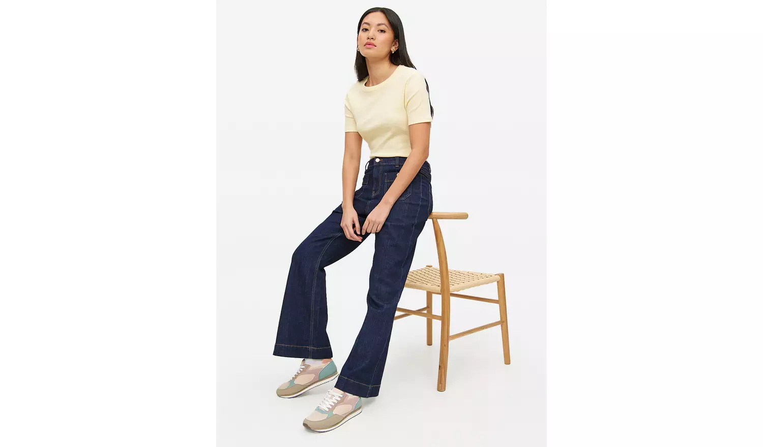 Yellow Ribbed Crew Neck T-Shirt 24