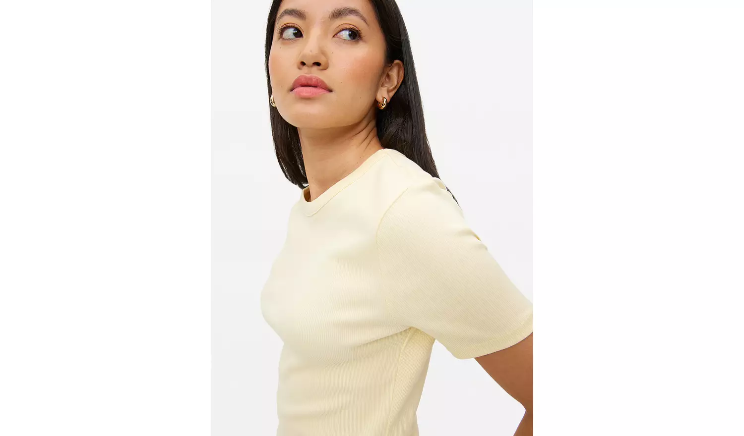 Yellow Ribbed Crew Neck T-Shirt 26