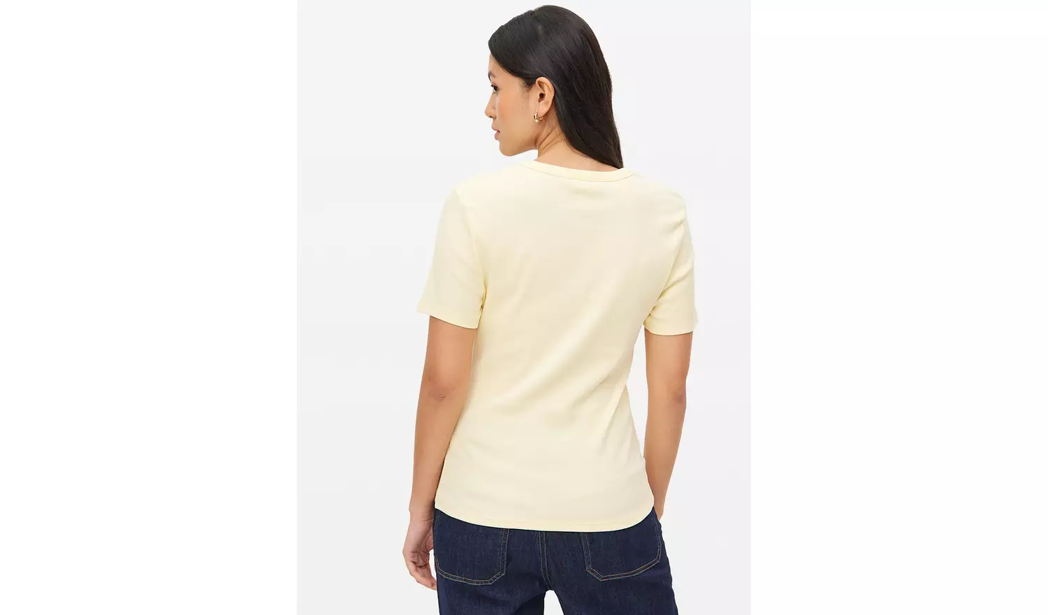 Yellow Ribbed Crew Neck T-Shirt 24