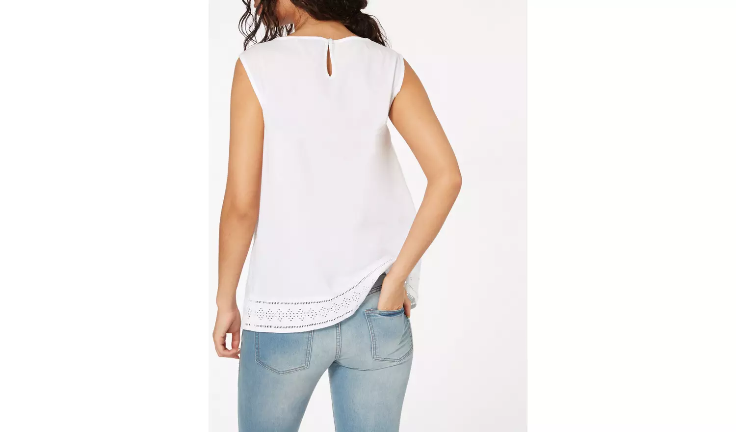 White Pleated Shell Top - 28