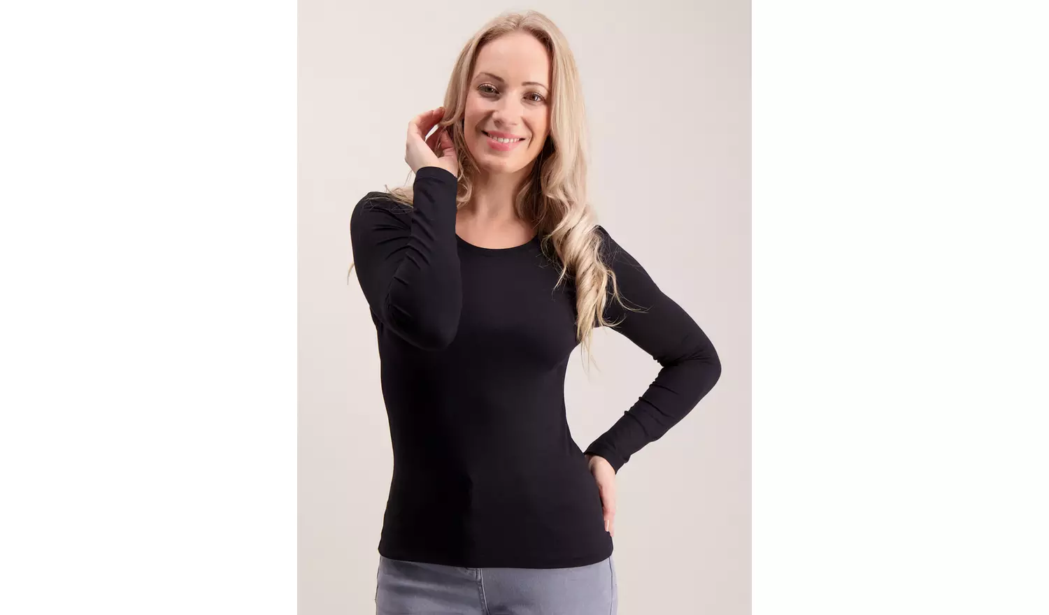 PETITE Online Exclusive Black Long Sleeve T-Shirt - 24