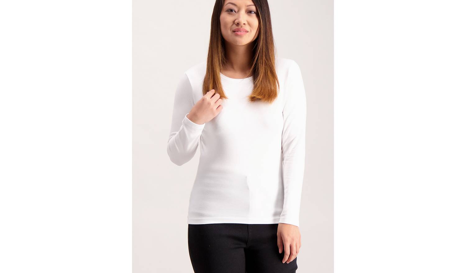 PETITE Online Exclusive White Long Sleeve T-Shirt - 24