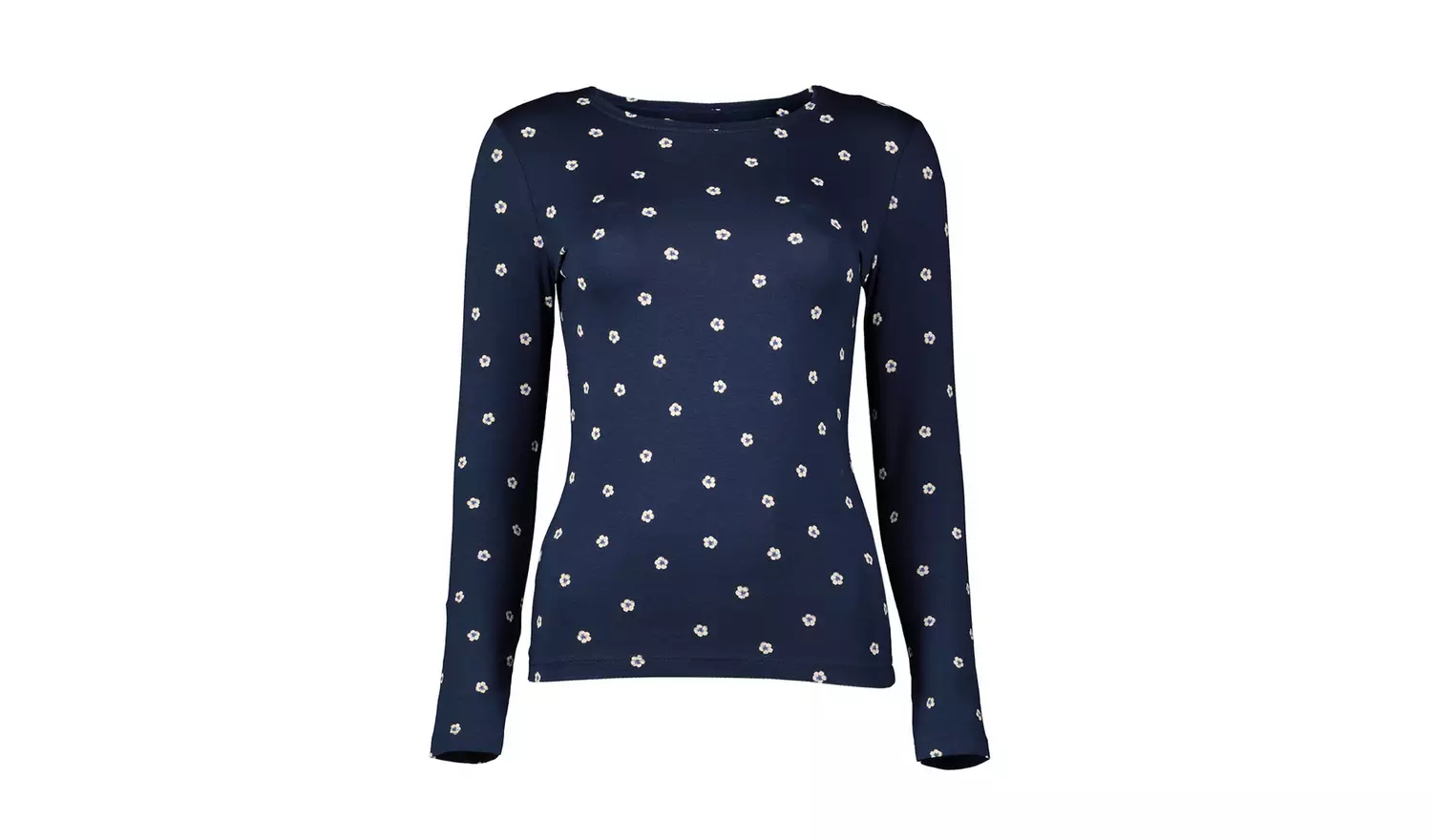 PETITE Navy Daisy Print Long Sleeve T-Shirt - 20