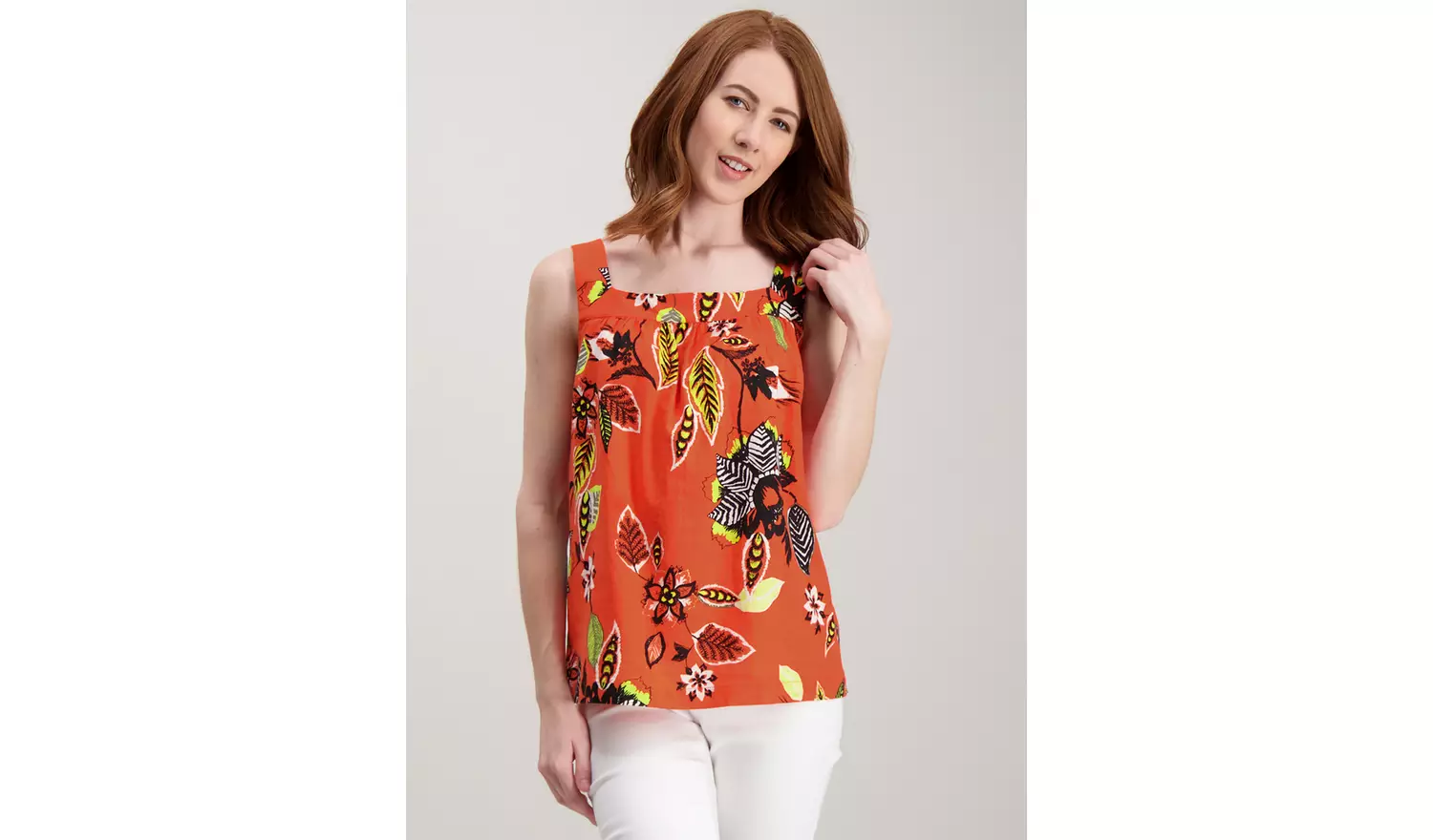 Coral Ruched Back Printed Camisole Top - 26