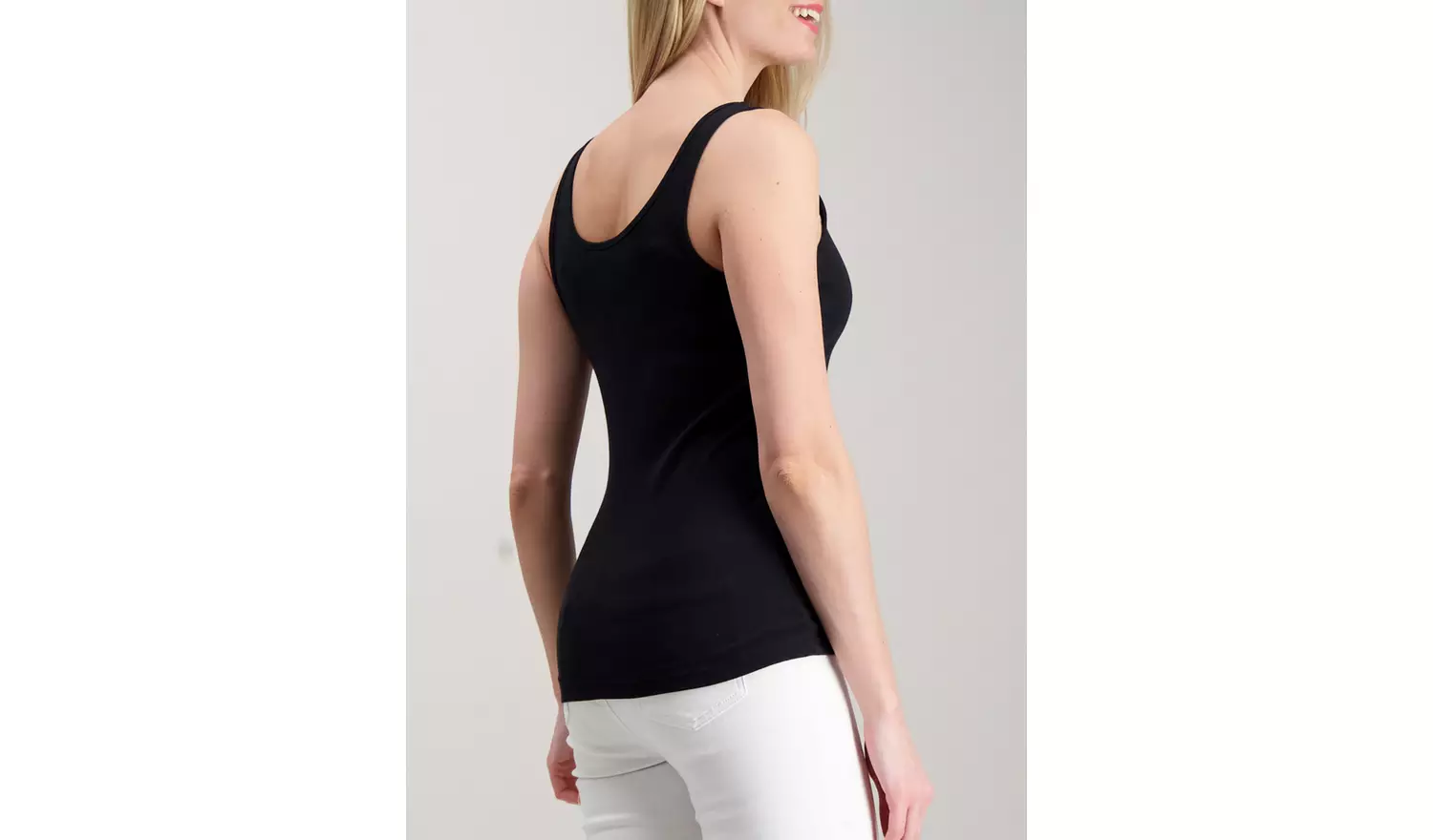 Black Henley Vest Top - 6