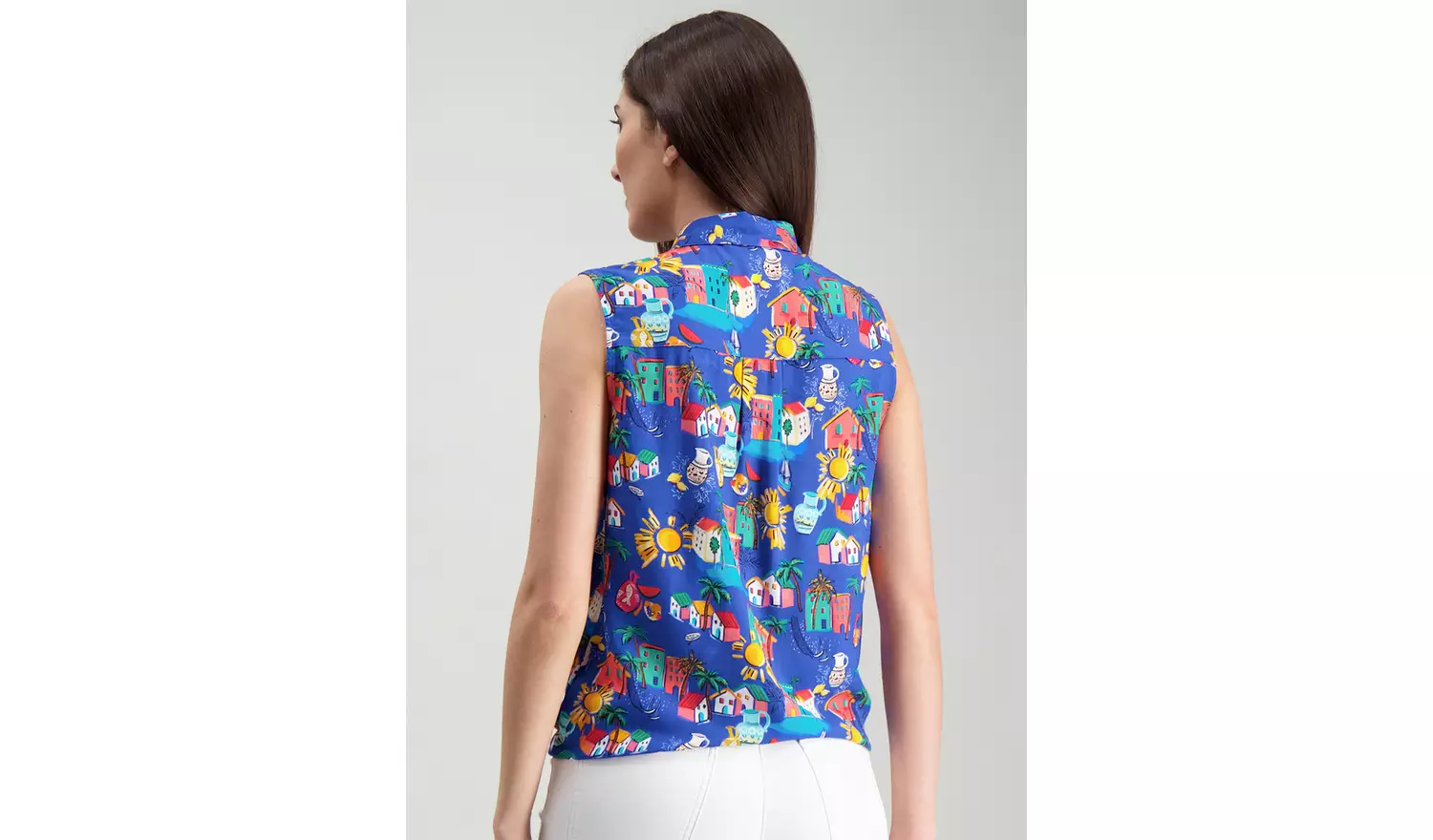 Multicoloured Tie Front Top - 6
