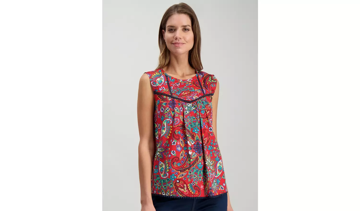 Multicoloured Coin Trim Shell Top - 26