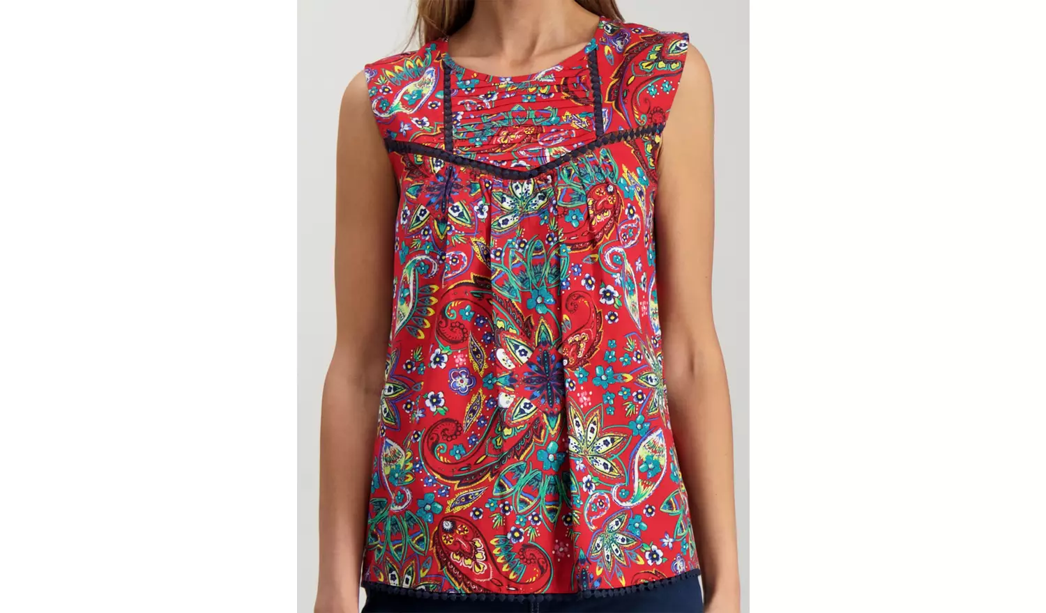 Multicoloured Coin Trim Shell Top - 6