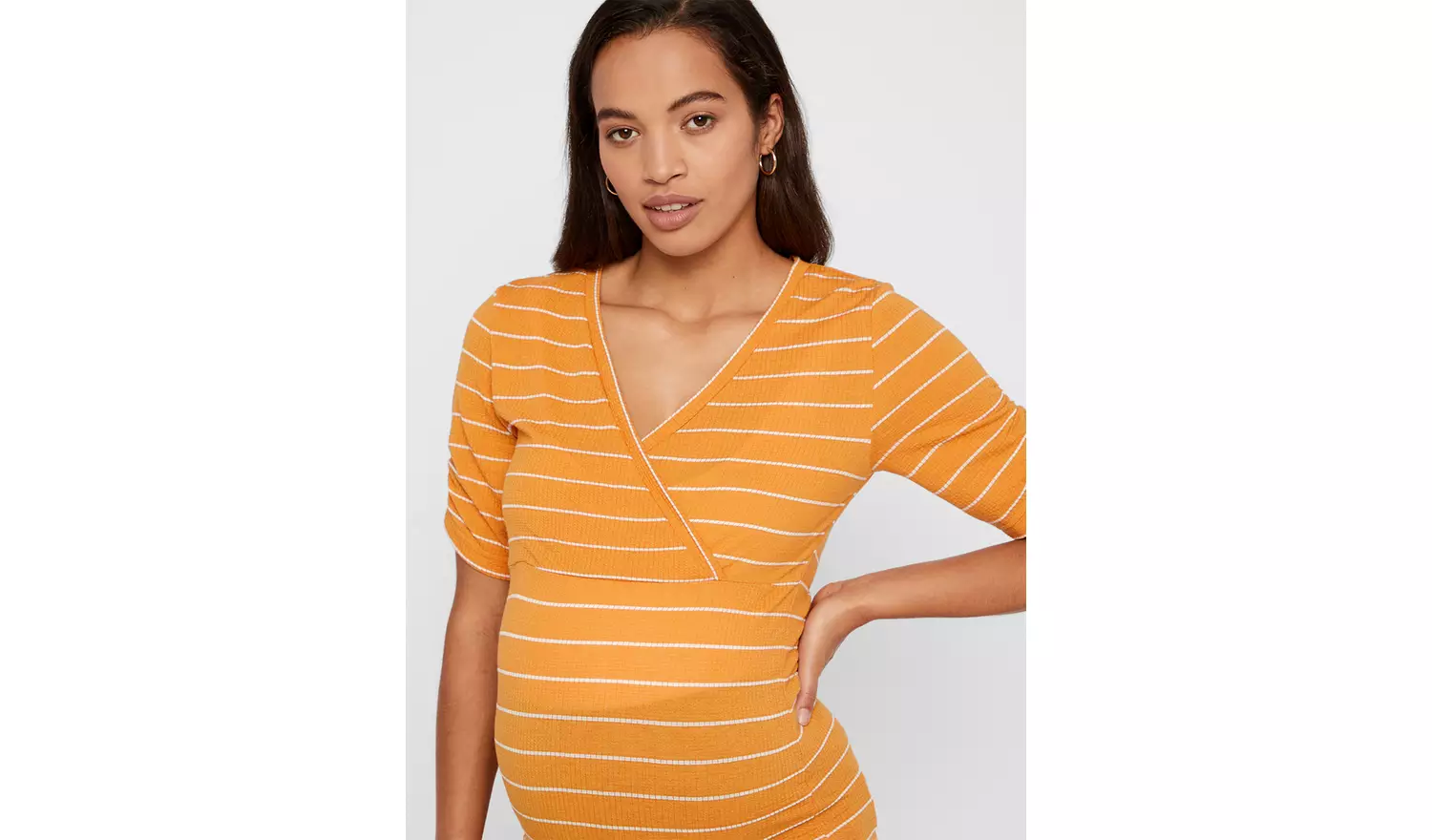 Yellow Striped Maternity Top - 12