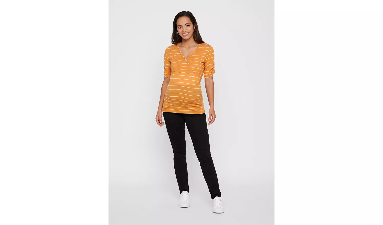 Yellow Striped Maternity Top - 12
