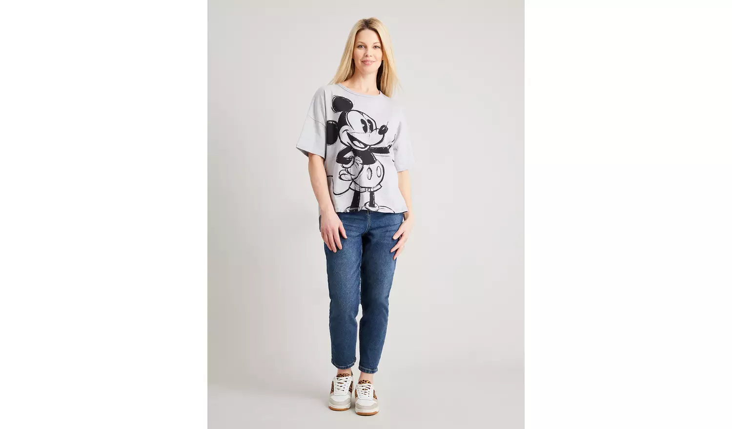 Disney Mickey Mouse Grey Boxy T-Shirt - 8