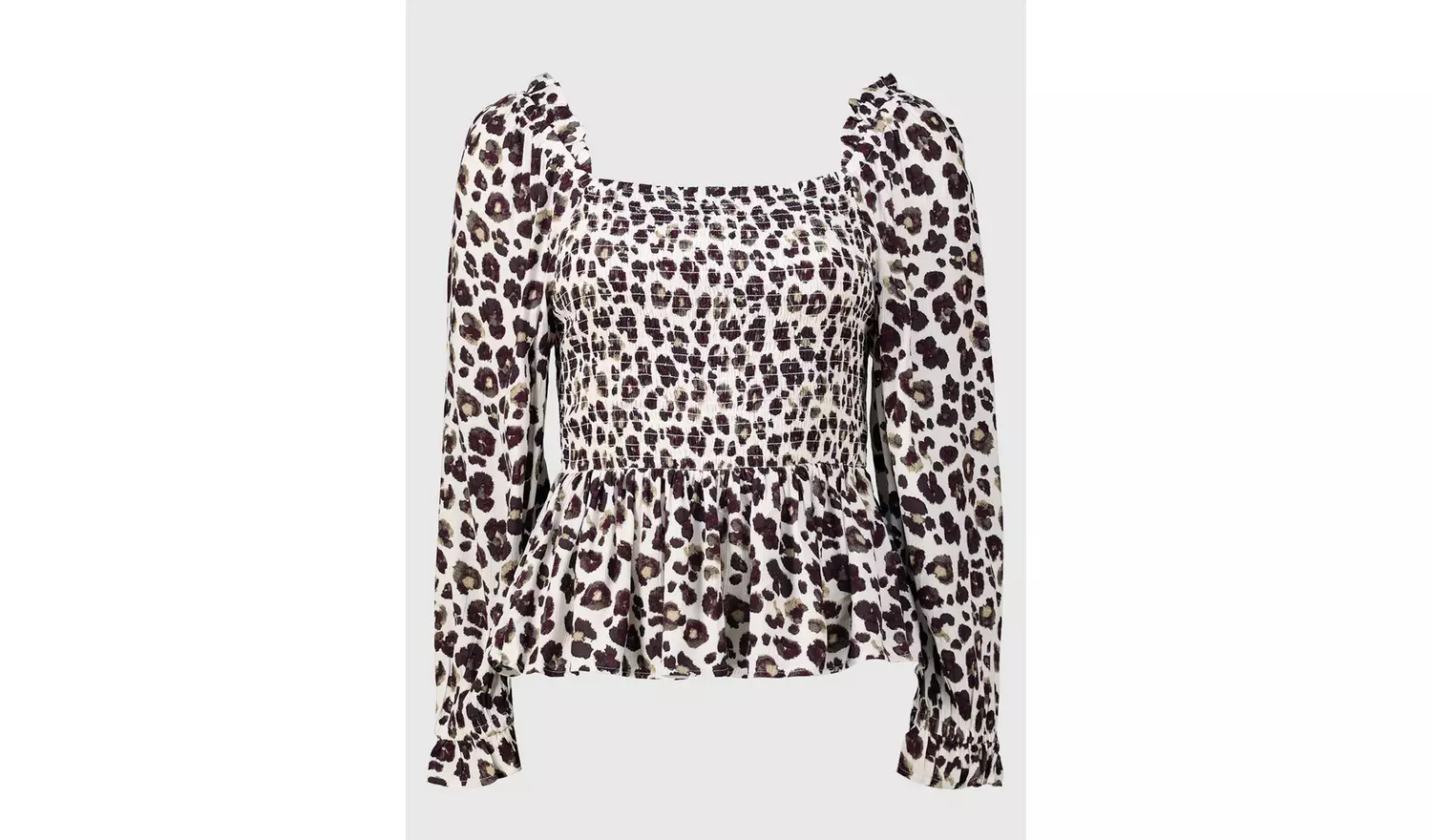 Mono Animal Print Bardot Top - 18