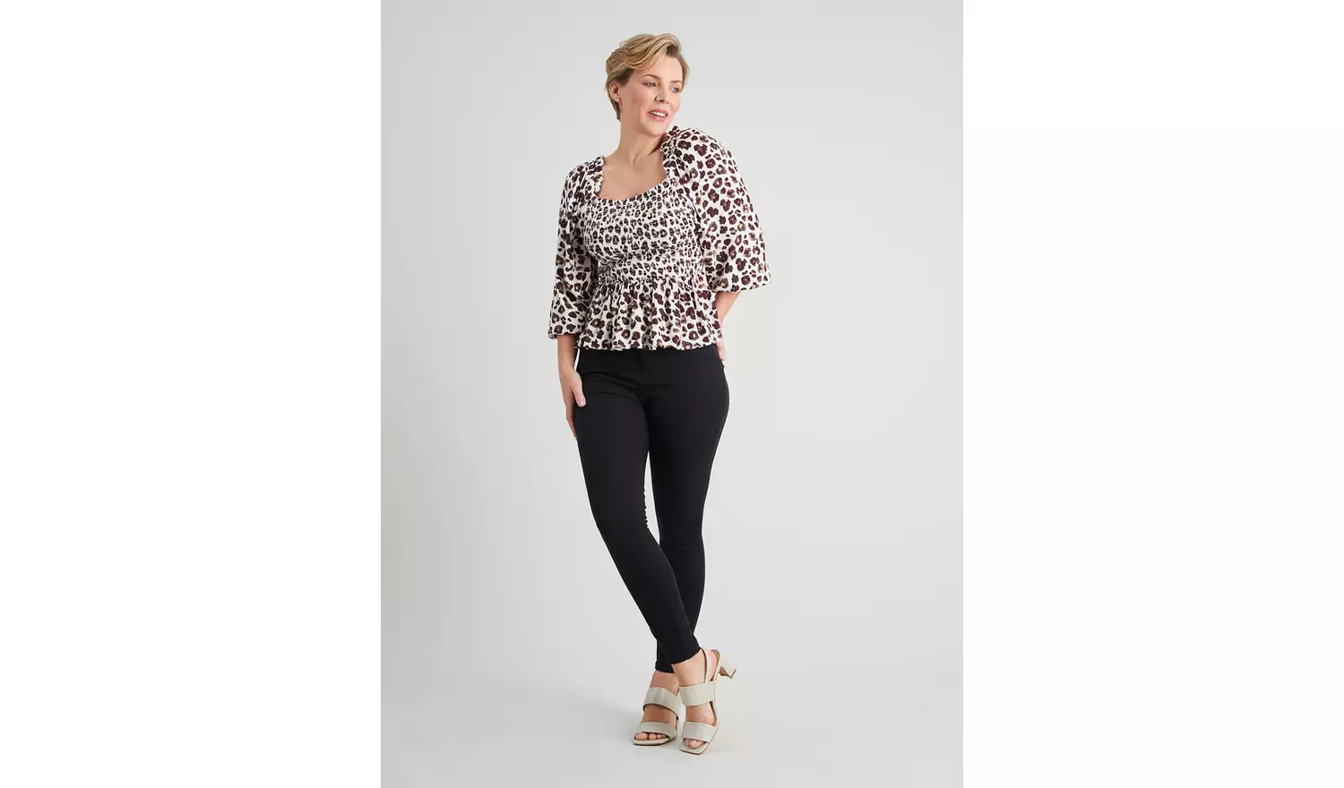 Mono Animal Print Bardot Top - 22