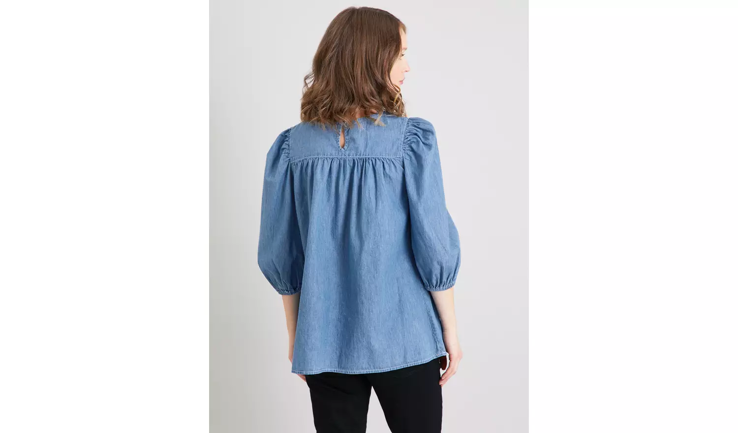 MATERNITY Blue Denim Blouse 12