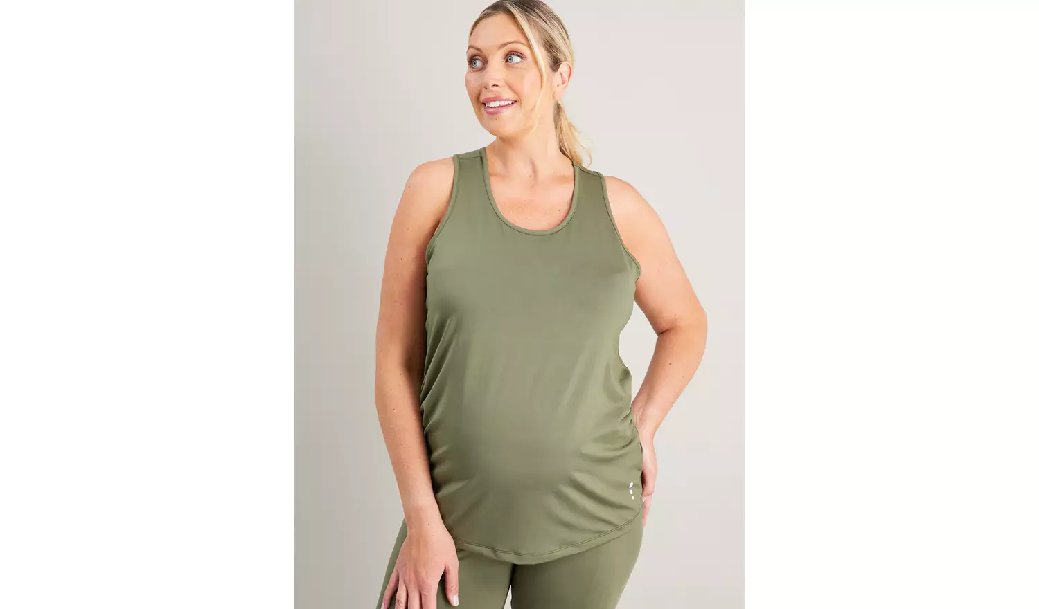MATERNITY Active Khaki Racer Vest Top - 10