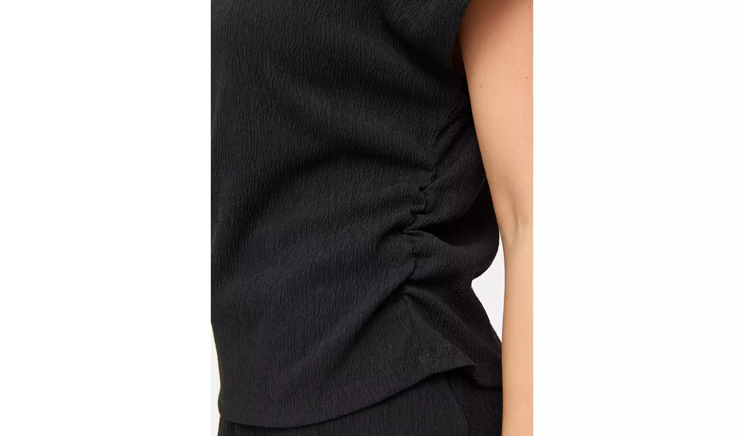 Black Textured High Neck Draped Coord Top 12