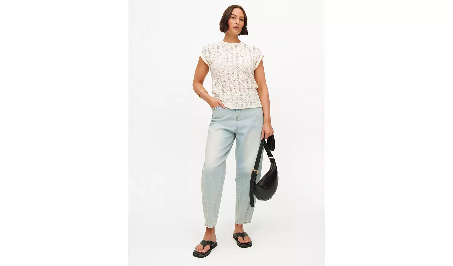 Cream Openwork Lace T-Shirt 16