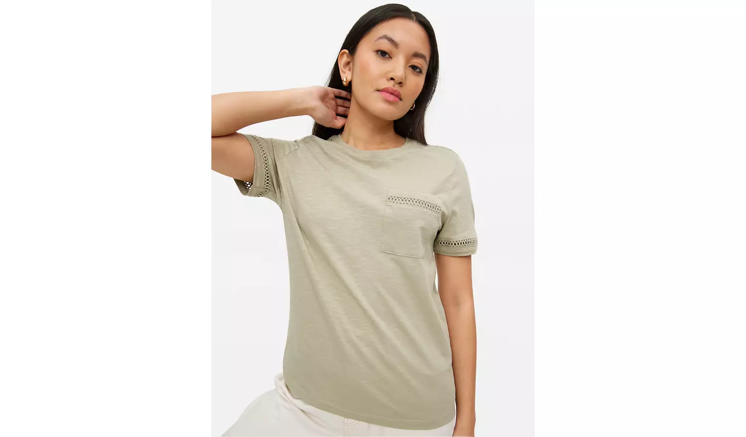 Light Green Cut-Out Embroidered T-Shirt 26