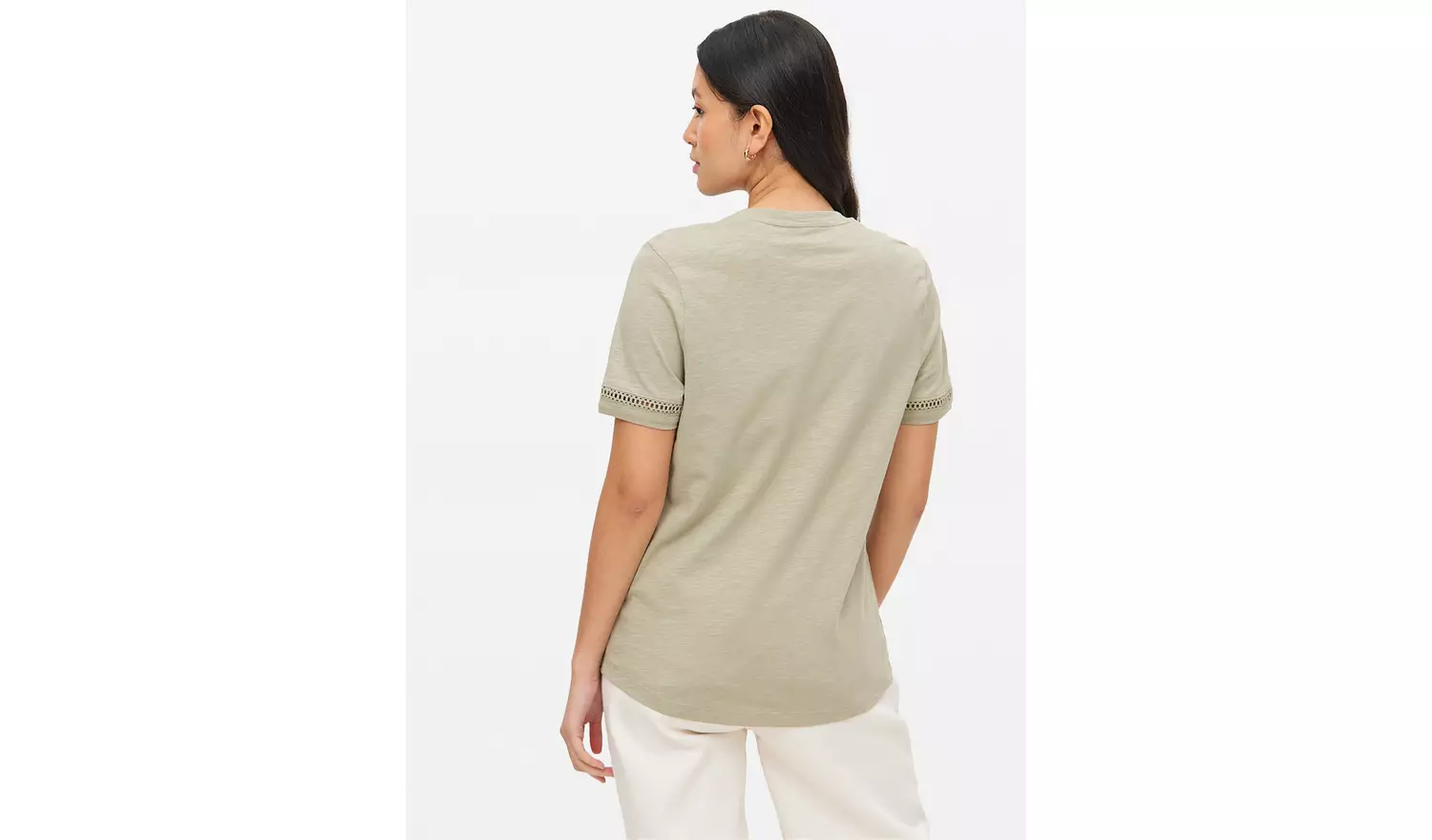 Light Green Cut-Out Embroidered T-Shirt 8