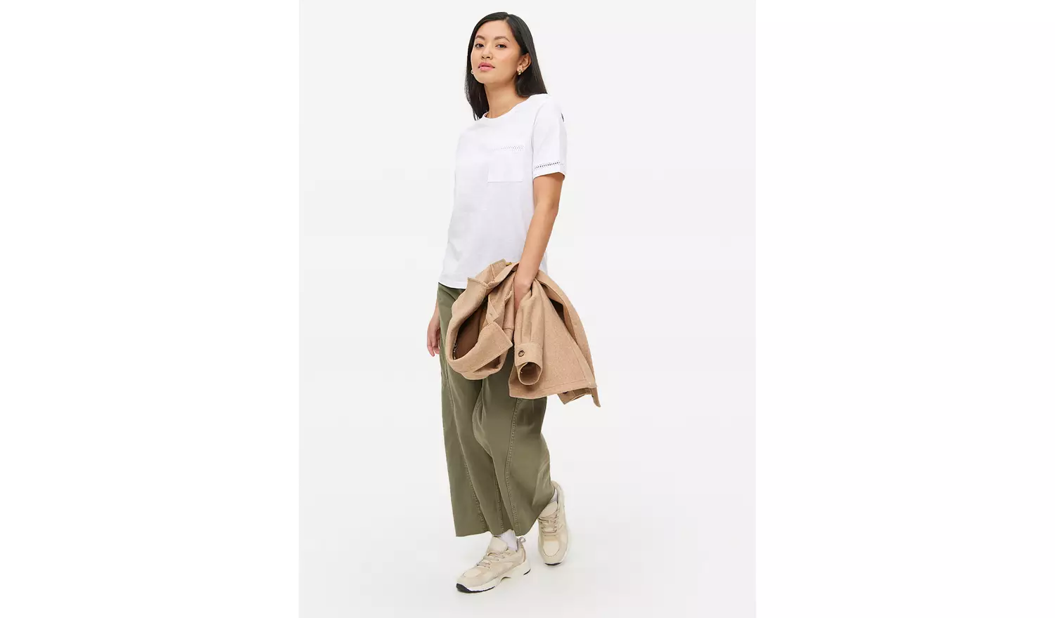 White Cut-Out Embroidered T-Shirt 14