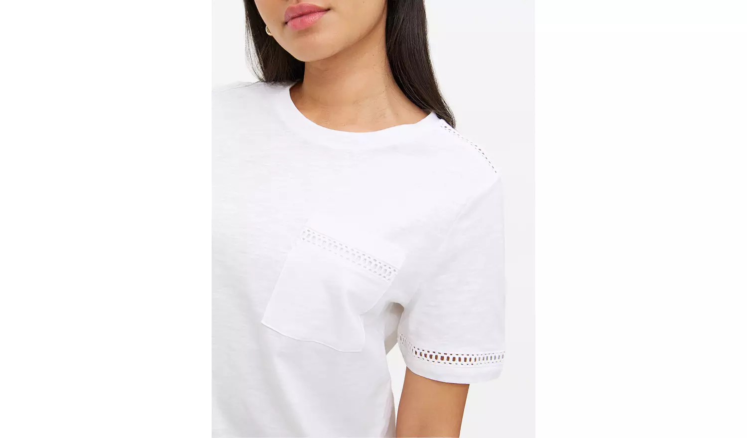 White Cut-Out Embroidered T-Shirt 18