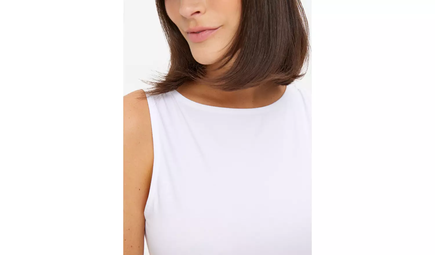 White Sleeveless Boat Neck Top 18