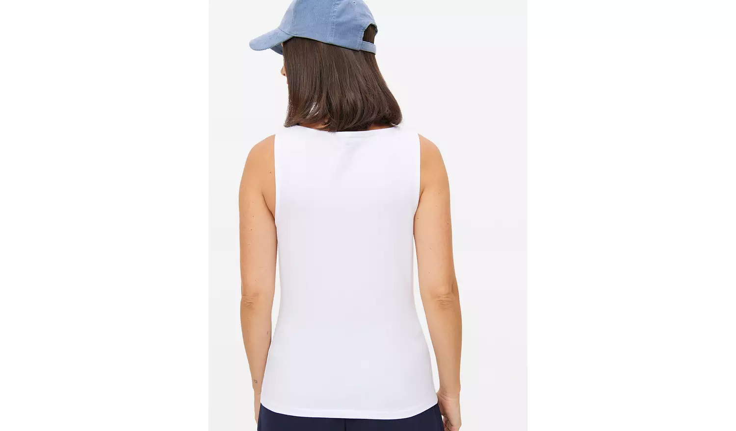 White Sleeveless Boat Neck Top 18